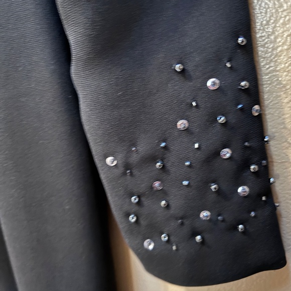 Jones New York Special Occasion Beaded Sequin Black Long Sleeve Dress Size 4P - Picture 12 of 12